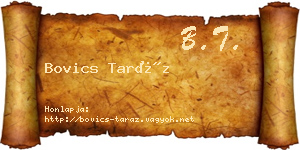 Bovics Taráz névjegykártya